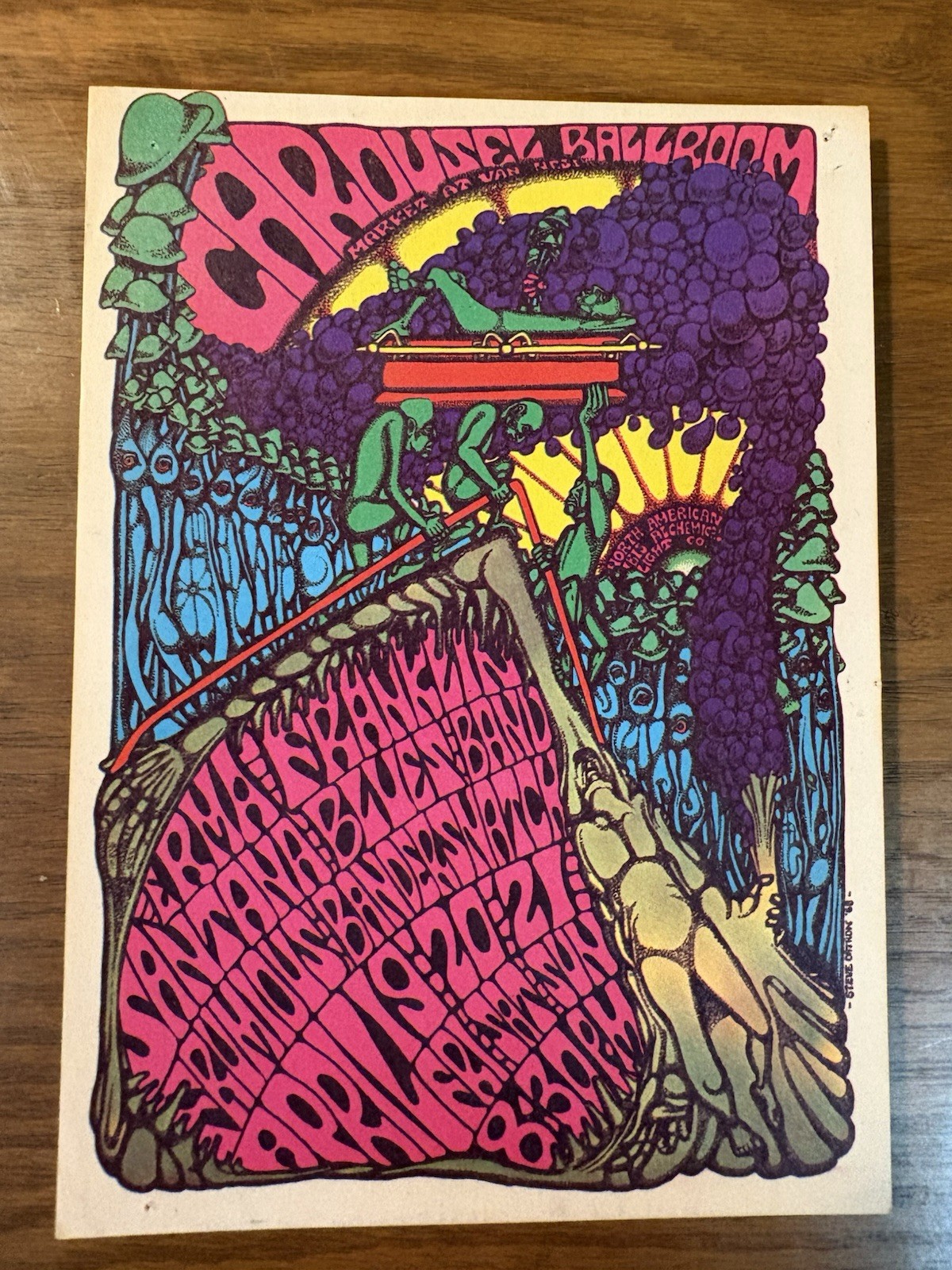 1968 Coursel Ball Room Santana AOR 2.162 Steve Catron Original post card
