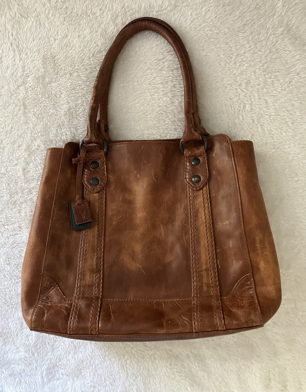 Frye Melissa Tote In Distressed Brown Leather Frye Melissa Tote In Distressed Brown Leather