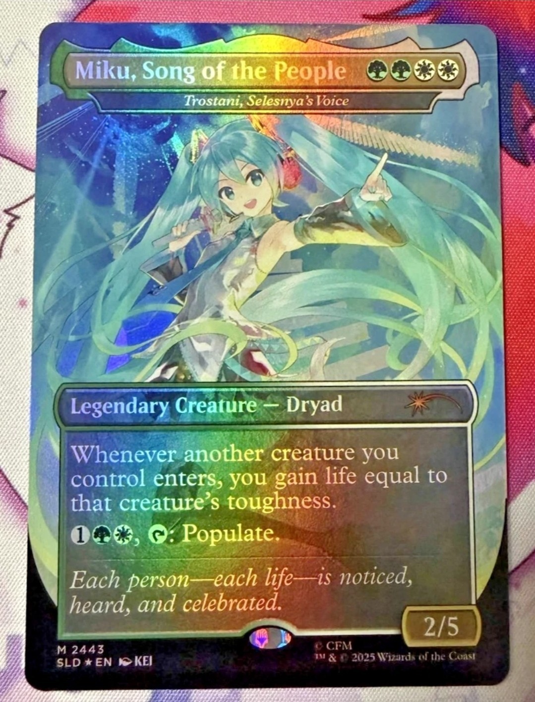 Miku,Song of the People Foil Thick Stock Display Commander MTG Hatsune Miku 2443