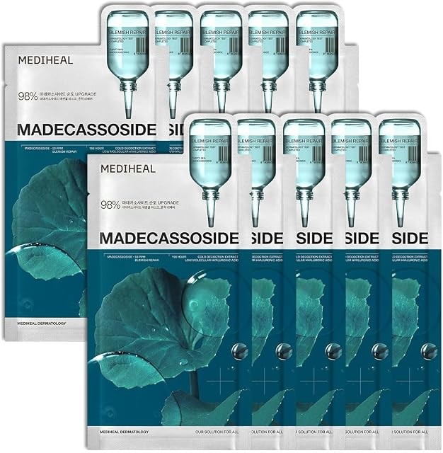 MEDIHEAL Madecassoside Essential Face Sheet Mask, Blemish Repair (10ea)