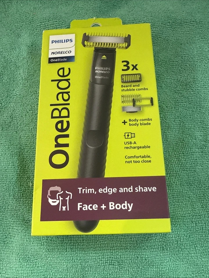 NEW Philips  Norelco OneBlade Face + Body Trim, Edge & Shave 3x Combs QP1624/70