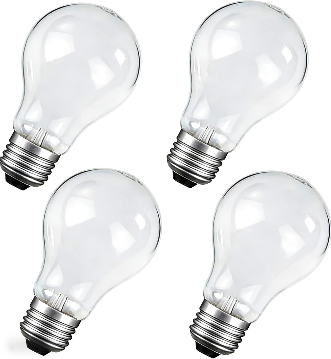 100 Watt Incandescent Light Bulbs, Dimmable, A19, 2700K Warm White, 4-Pack