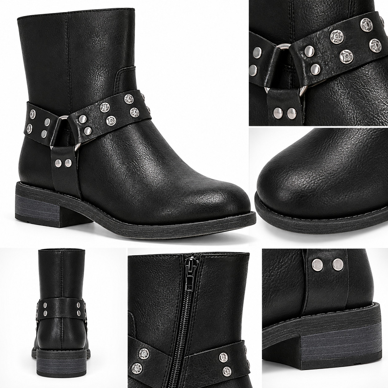 Frye and Co. Conley Womens Booties Sizes 8 11 Stacked Heel Side Zip Round Toe