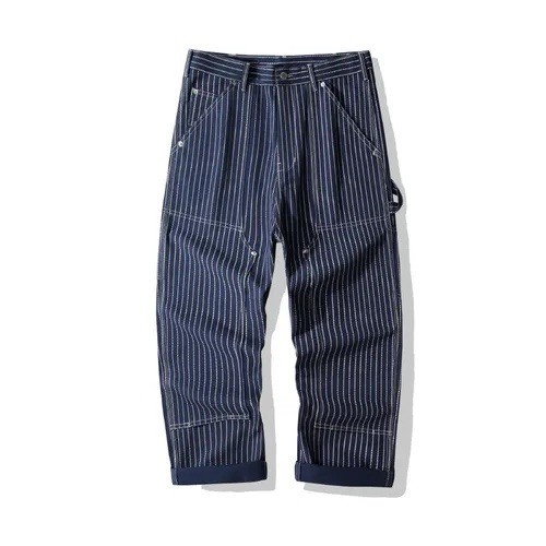OKONKWO MFG Men\'s Navy Blue Heavyweight Cotton double knee Carpenter- Large OKONKWO MFG Men\'s Navy Blue Heavyweight Cotton double knee Carpenter- Large