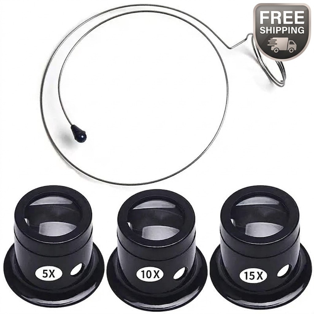Pocket Magnifying Jewelry Eye Glass Magnifier Jewelers Loop Loupe 5X 10X 15X
