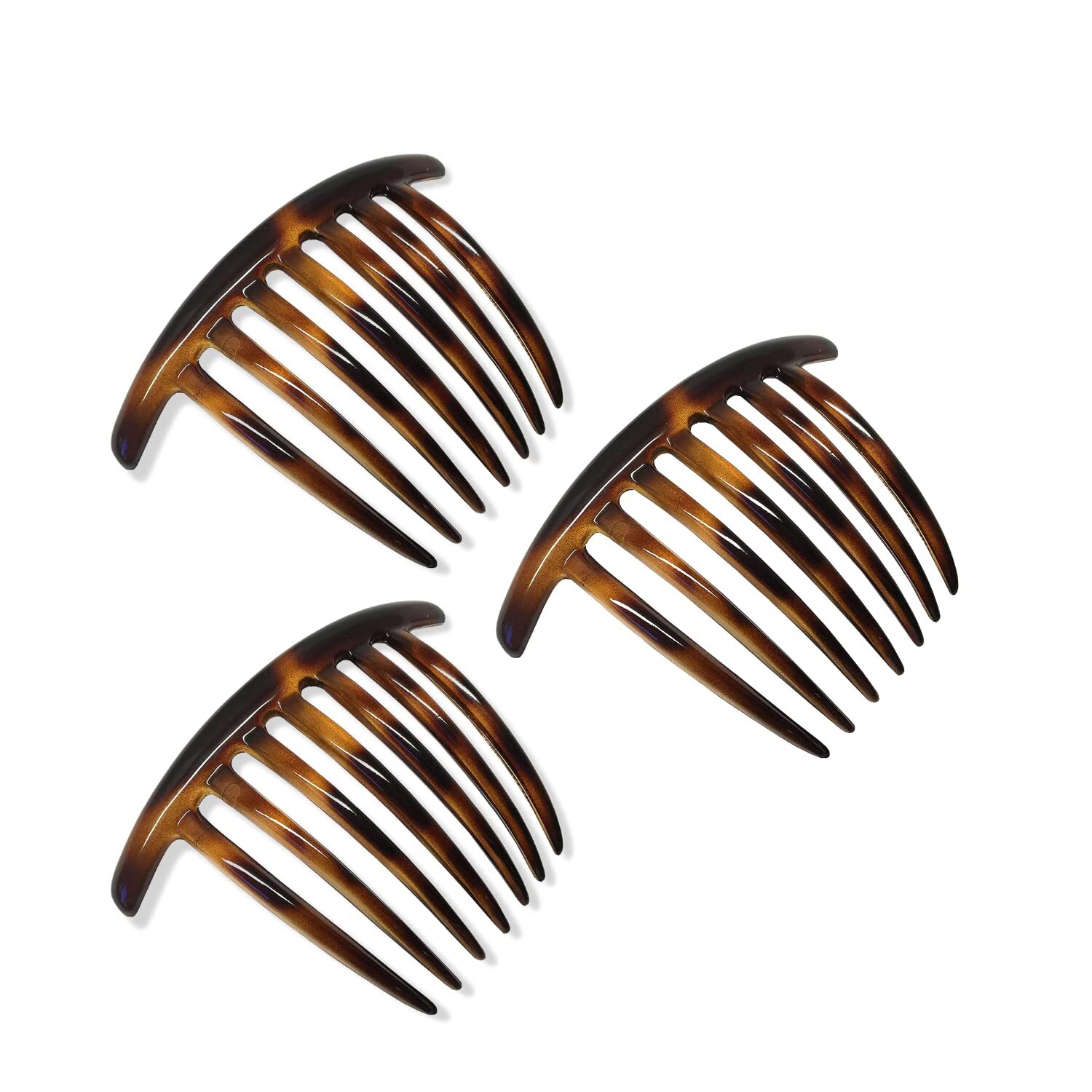 Parcelona French Twist Large Shell 7 Teeth Cellulose Side Hair Combs(3 Pcs) Parcelona French Twist Large Shell 7 Teeth Cellulose Side Hair Combs(3 Pcs)
