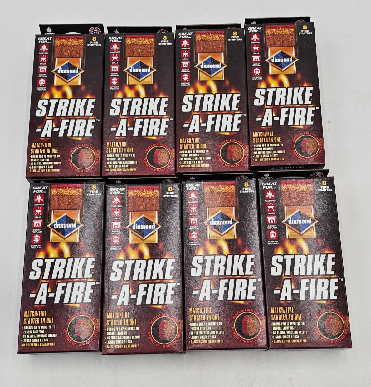 Diamond Strike-a-Fire Strike Match/Fire Starter Lot of 8 packs of 8 Diamond Strike-a-Fire Strike Match/Fire Starter Lot of 8 packs of 8