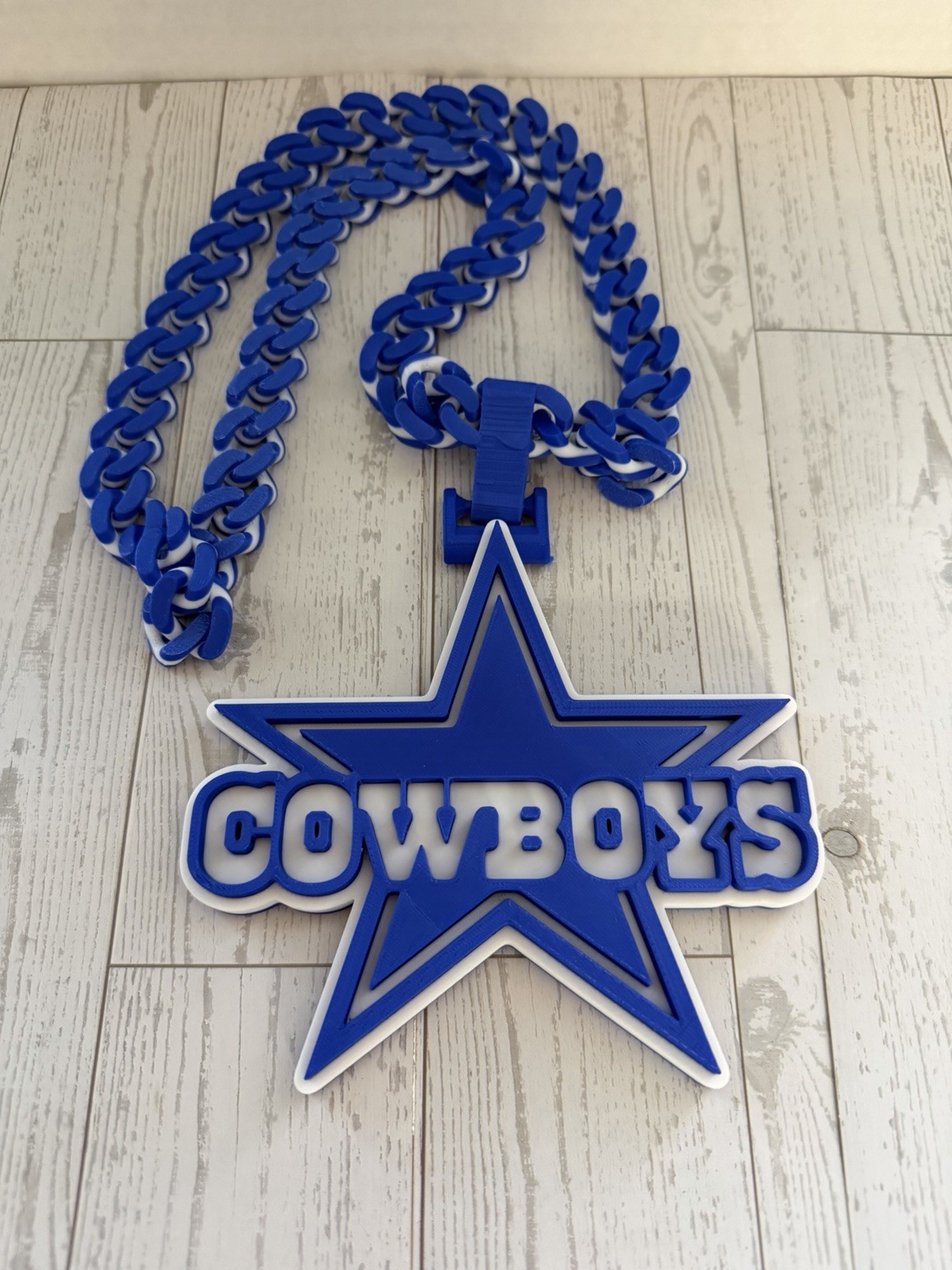 Custom 44” Dallas Cowboys Cuban Link Style Hype Chain 3D Printed  Lightweight