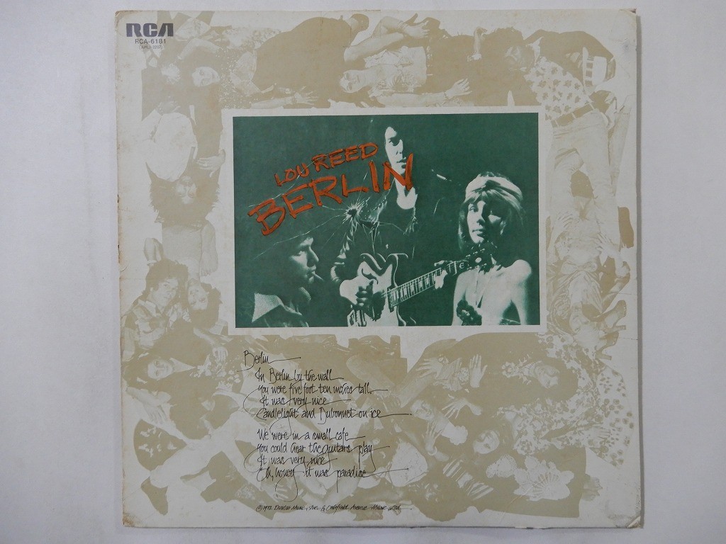 Lou Reed Berlin RCA RCA-6181 Japan promo VINYL LP Lou Reed Berlin RCA RCA-6181 Japan promo VINYL LP