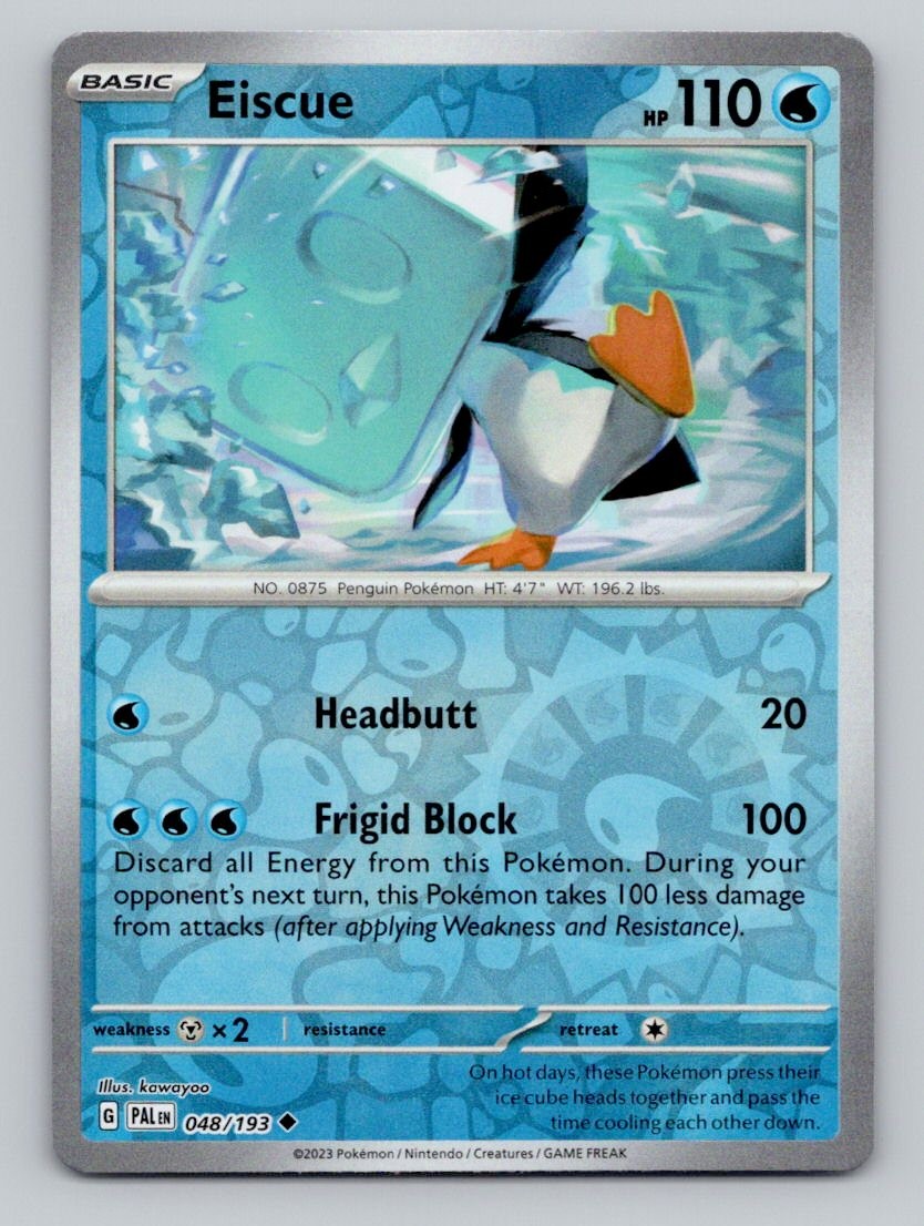 Eiscue 048/193 Uncommon Paldea Evolved Pokemon Reverse Holo Near Mint