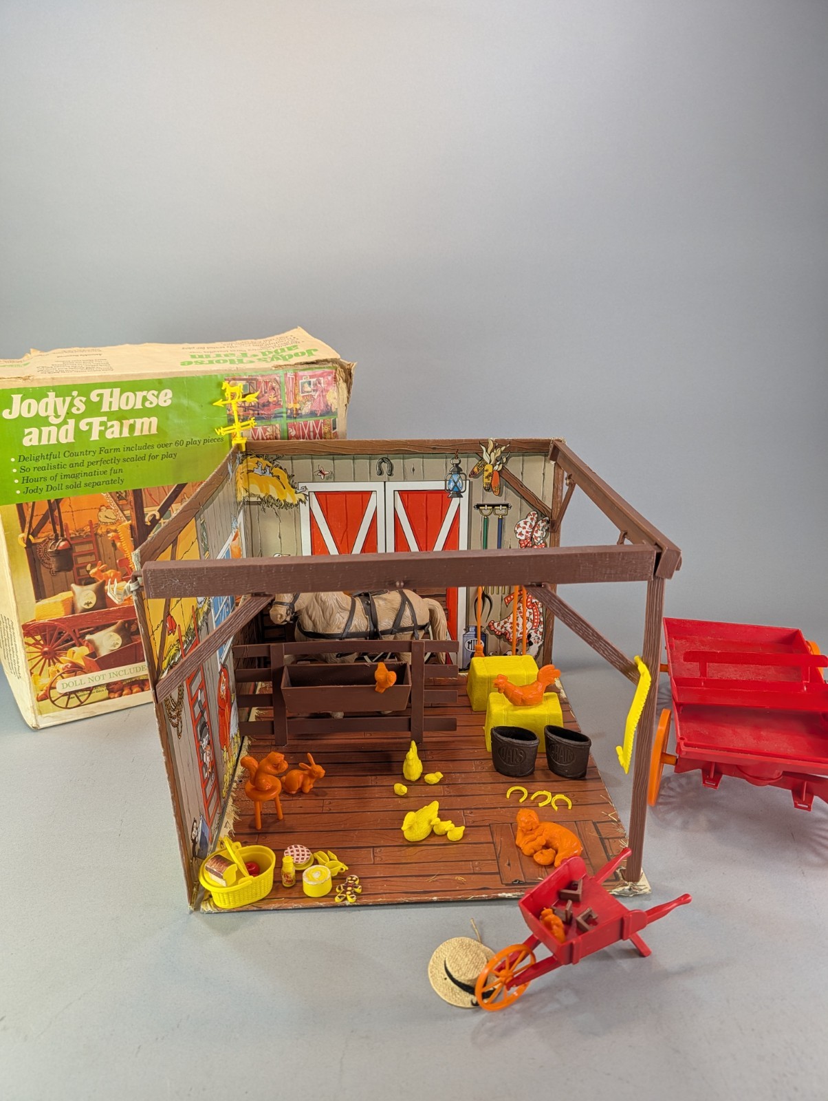 Vintage 1970s Ideal Jody's Horse & Farm Barn Playset Almost Complete