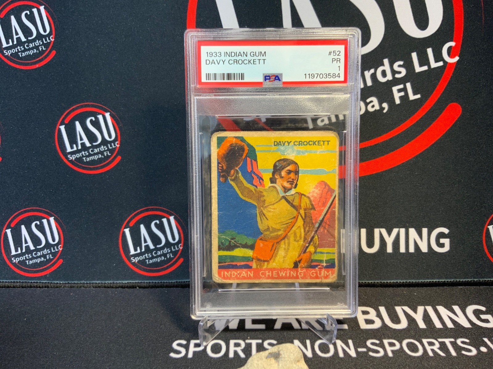1933 R73 Goudey Indian Gum #52 DAVY CROCKETT PSA 1 RARE Series Of 96 1933 R73 Goudey Indian Gum #52 DAVY CROCKETT PSA 1 RARE Series Of 96