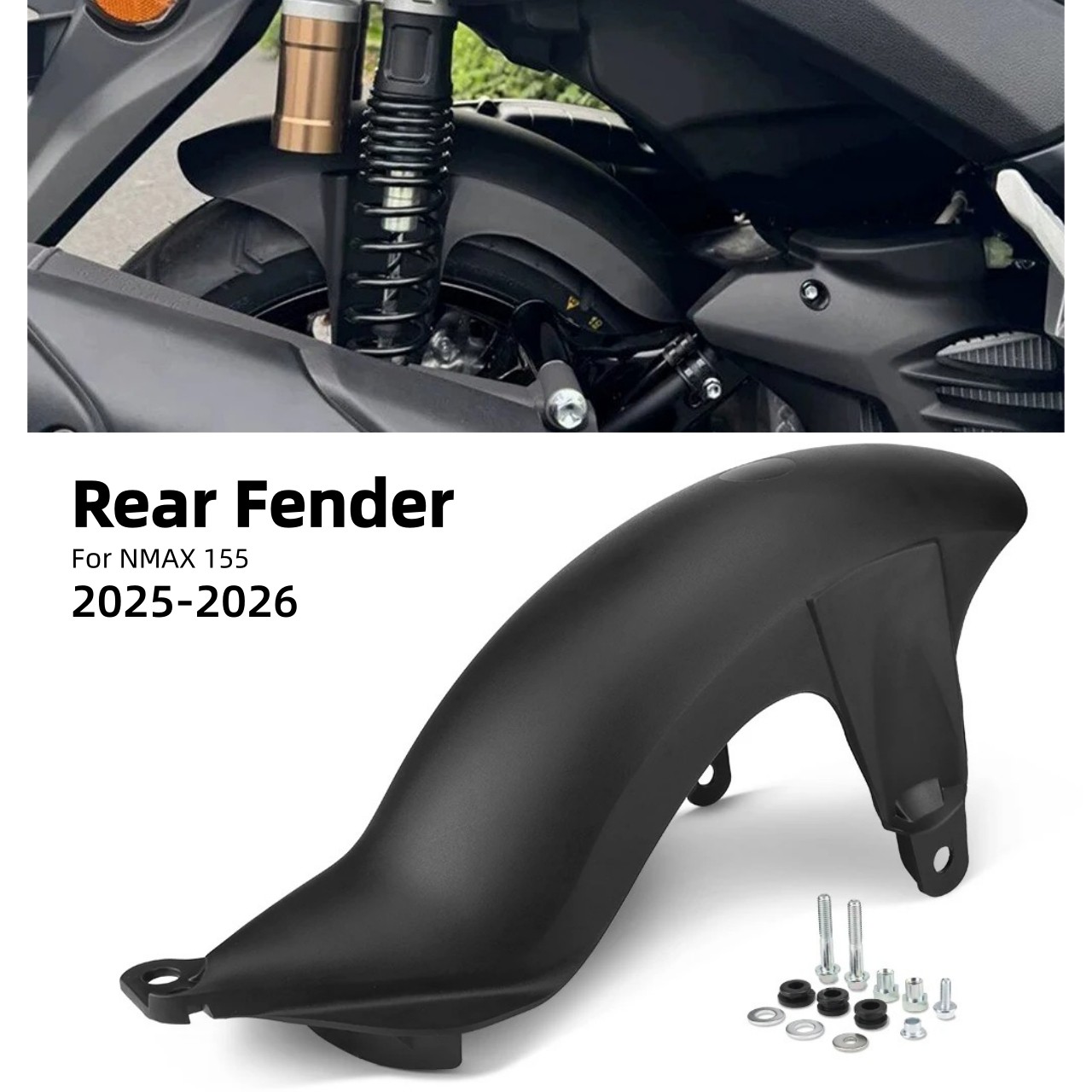 For Yamaha NMAX 155 2025-2026 Rear Mudguard Tire Hugger Splash Guard Rear Fender