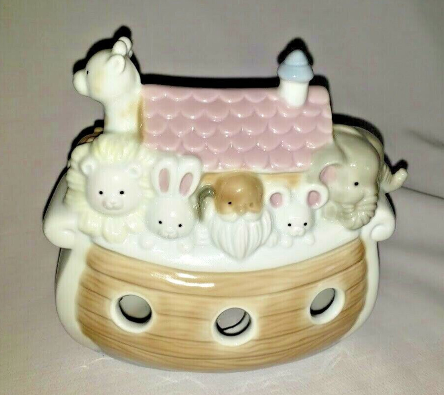 Vintage Childs Night light Porcelain Noahs Ark with New cord