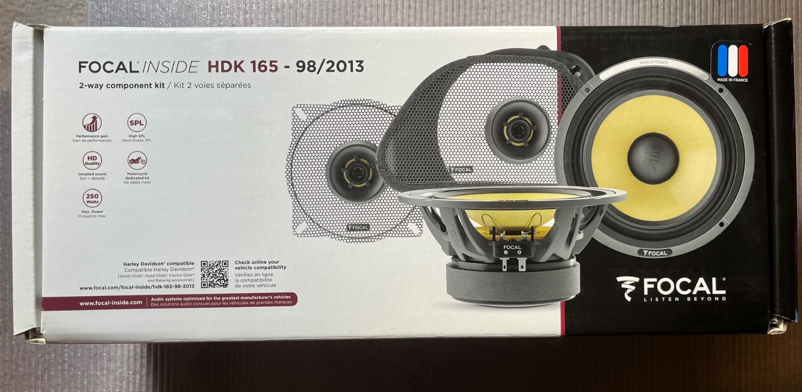 NEW Focal Inside HDK 165 98/2013 Harley 6.5” K2 Power Component Speaker Kit