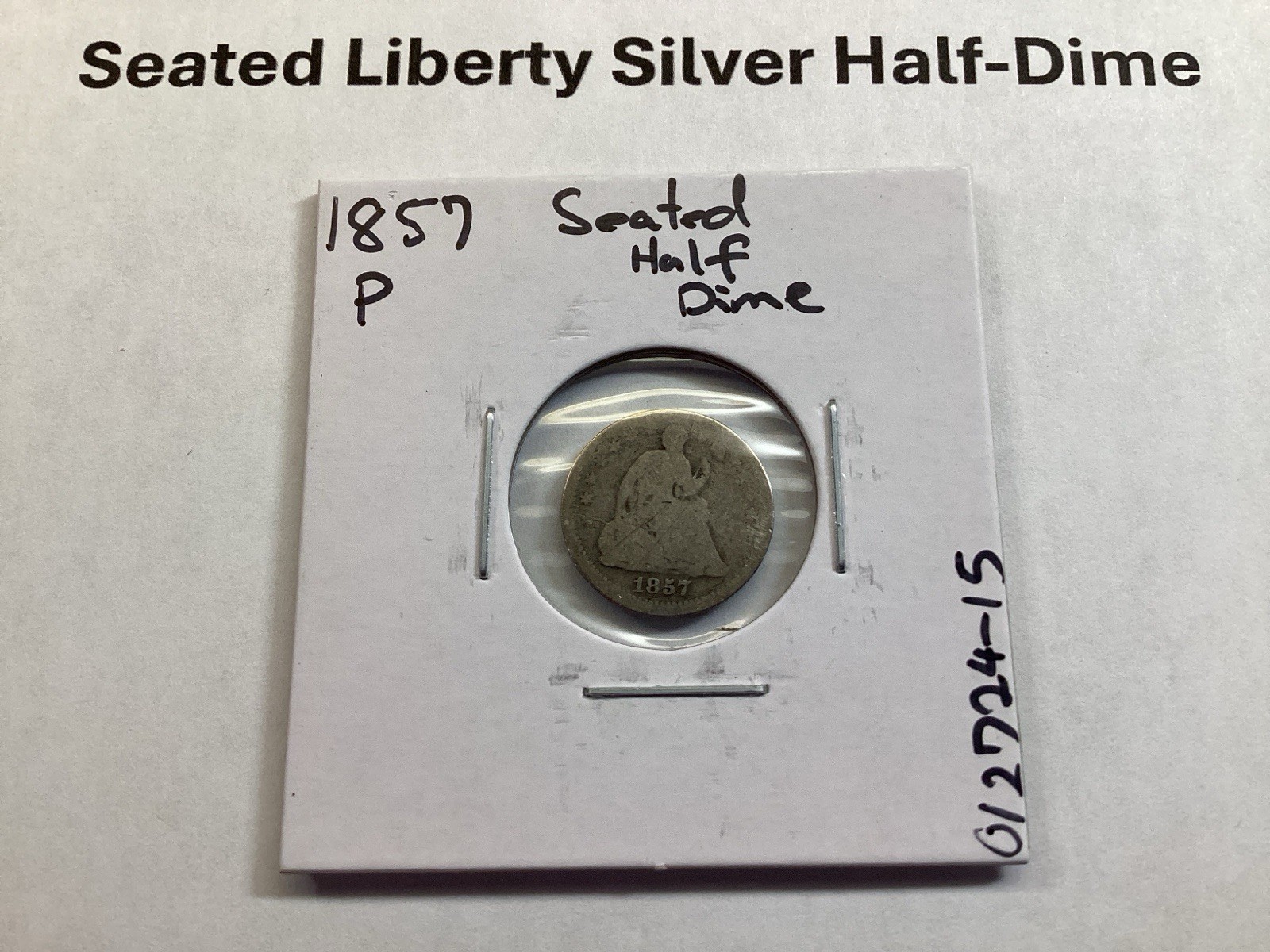 1857 Seated Liberty Silver Half-Dime Type 2 w/Stars and Drapery 0122724 15tk