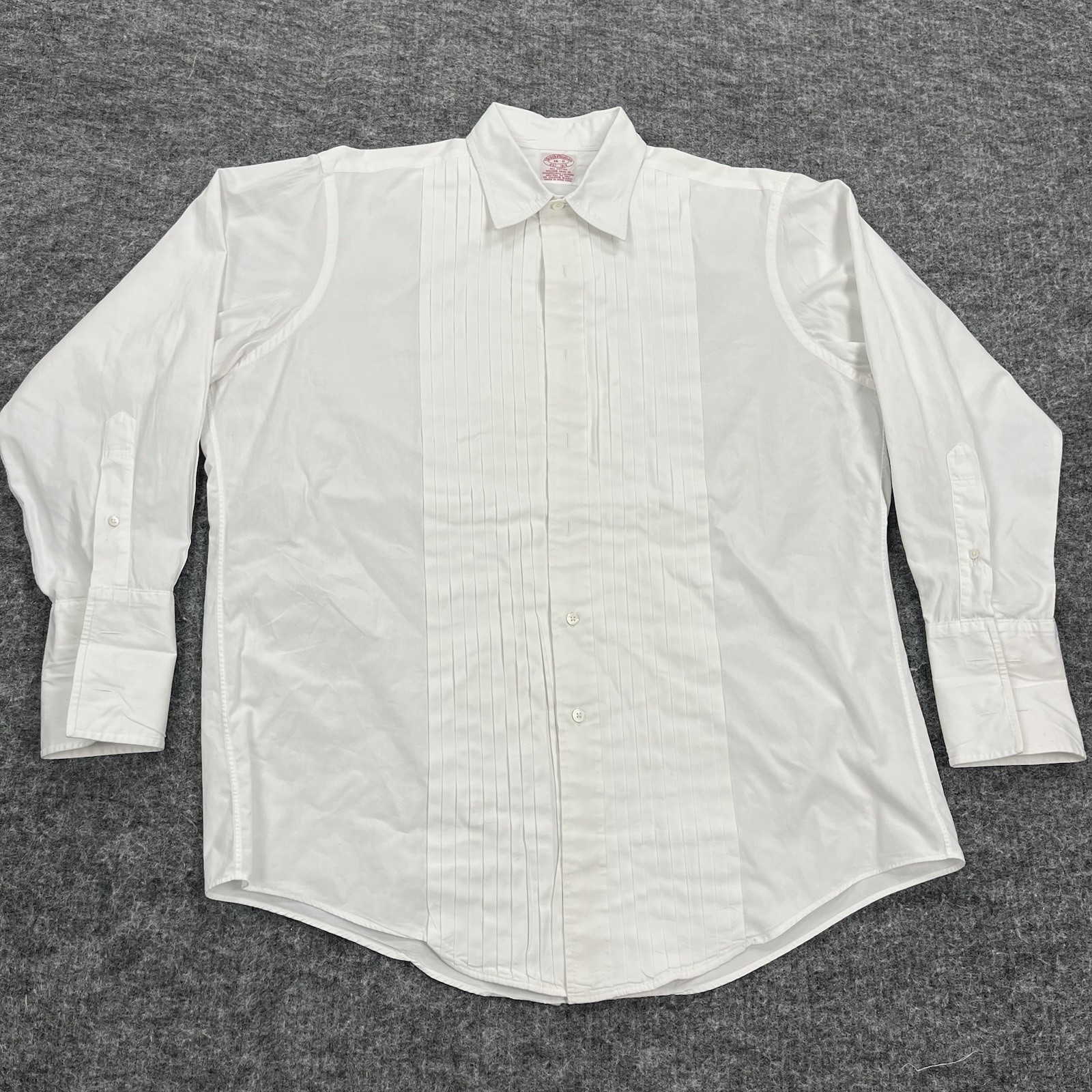 Vintage Brooks Brothers Shirt Mens 16 2 White Tuxedo Dress Party