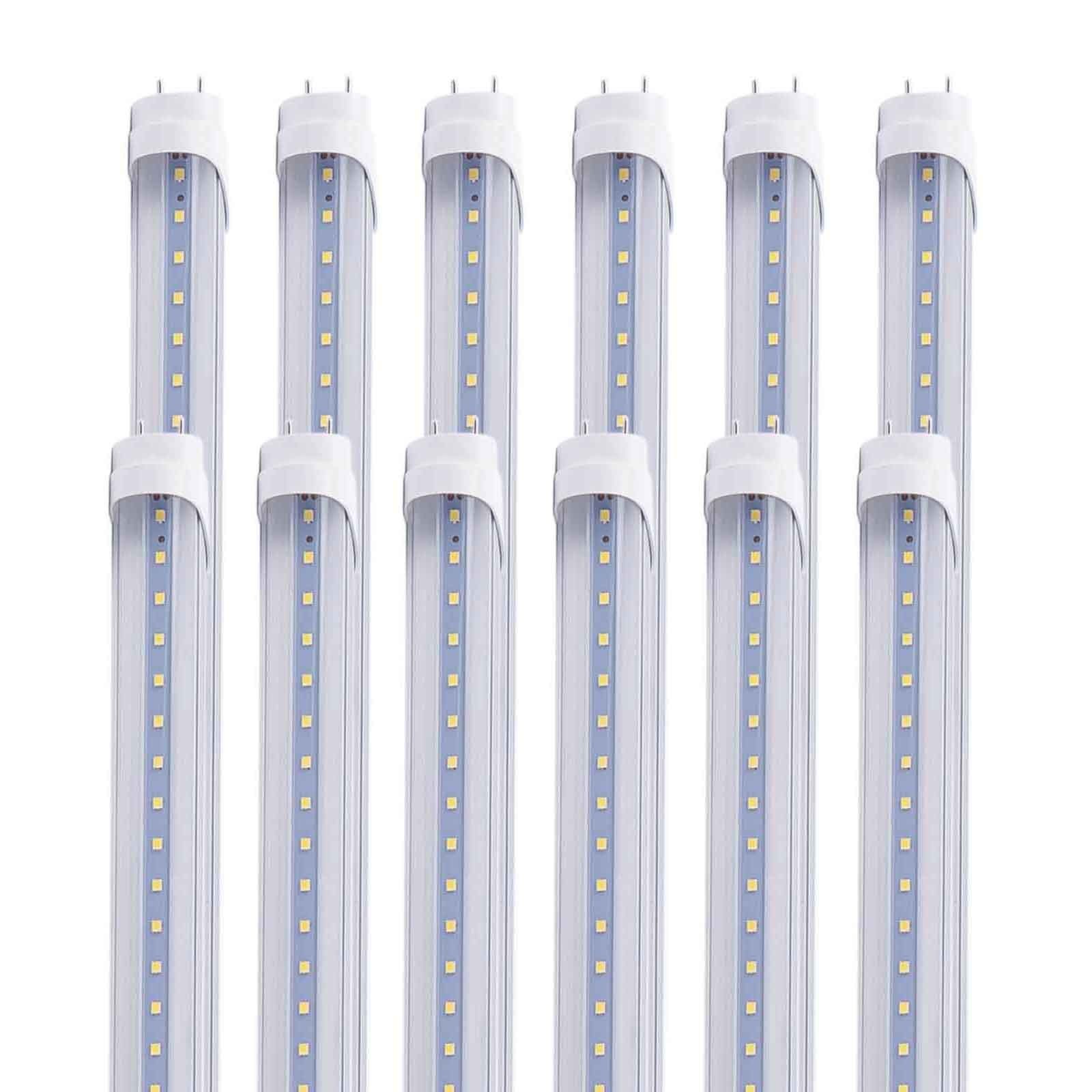 25 Pack 4FT 24W T8 LED Tube Light G13 Clear Cover 6000K Ballast Bypass