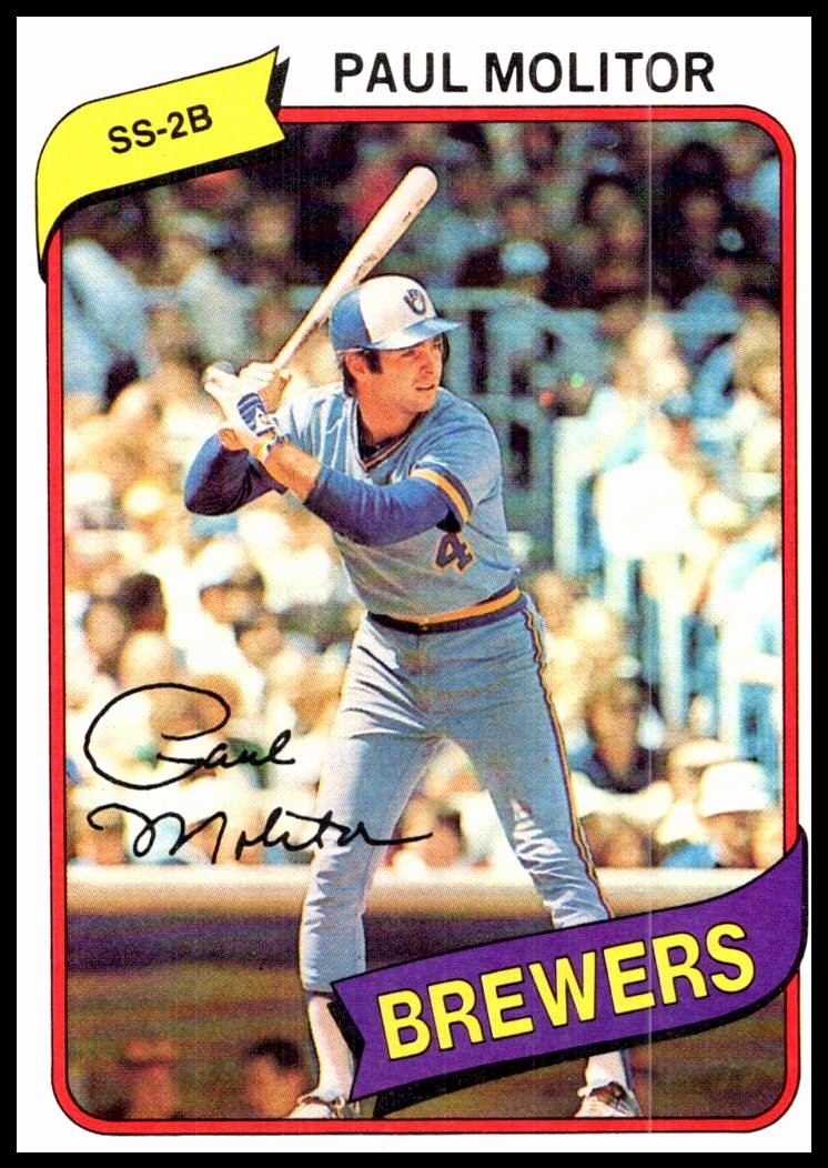 1980 Topps #406 Paul Molitor Milwaukee Brewers HOF Baseball Card