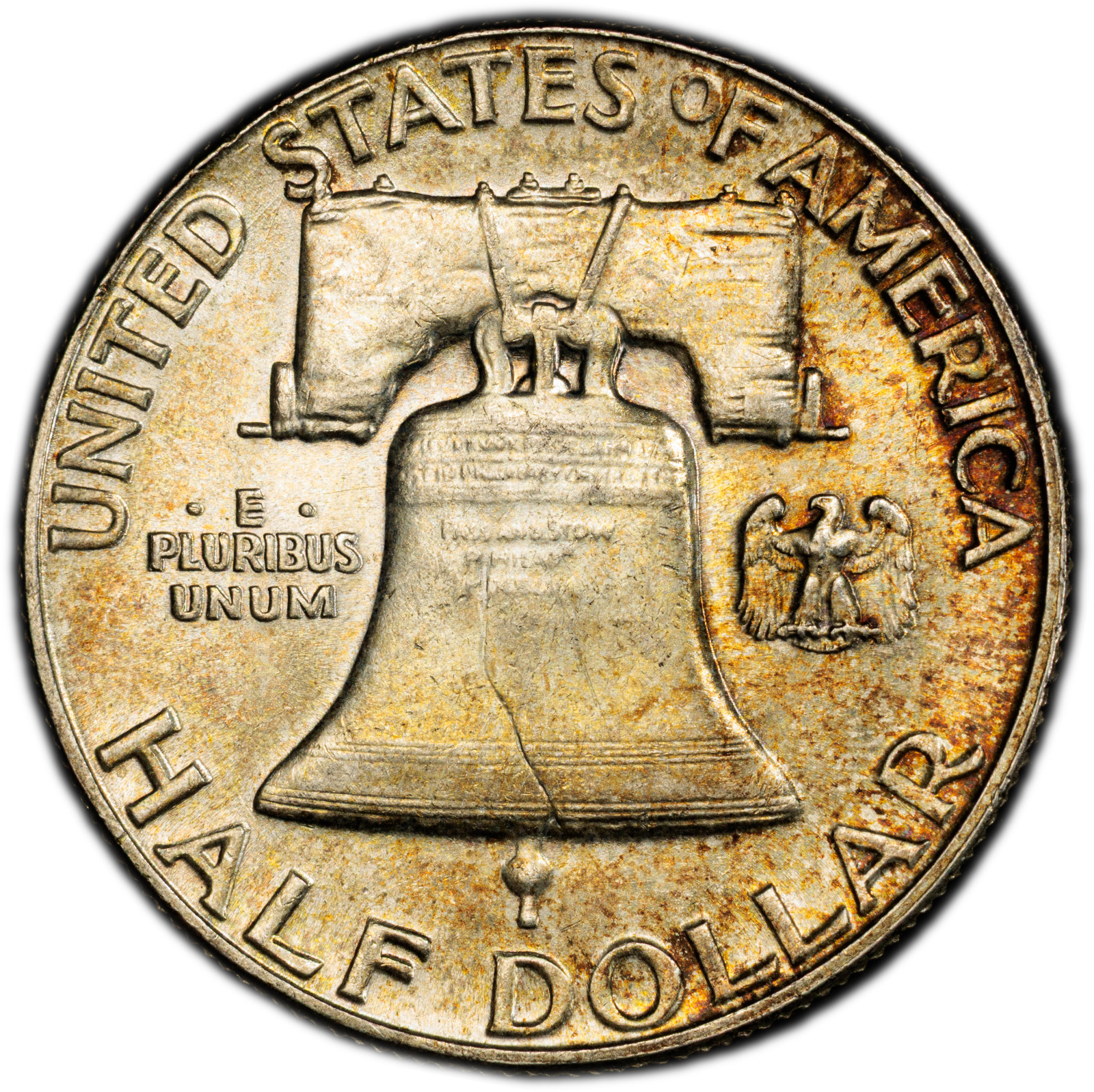 1956-P PCGS MS63 FBL Franklin Half Dollar w/ Attractive Colorful Rim Toning