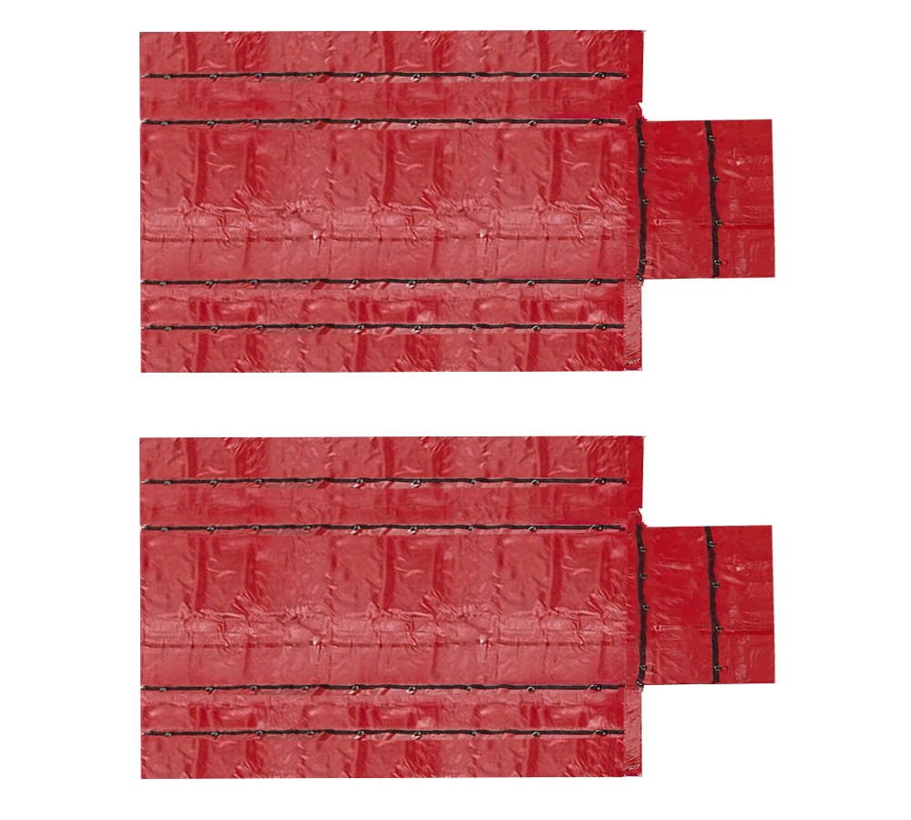 2PK 16'x27' Red Flatbed Truck 15 Oz Superlight Steel Tarp w/4' Drop for Trailers