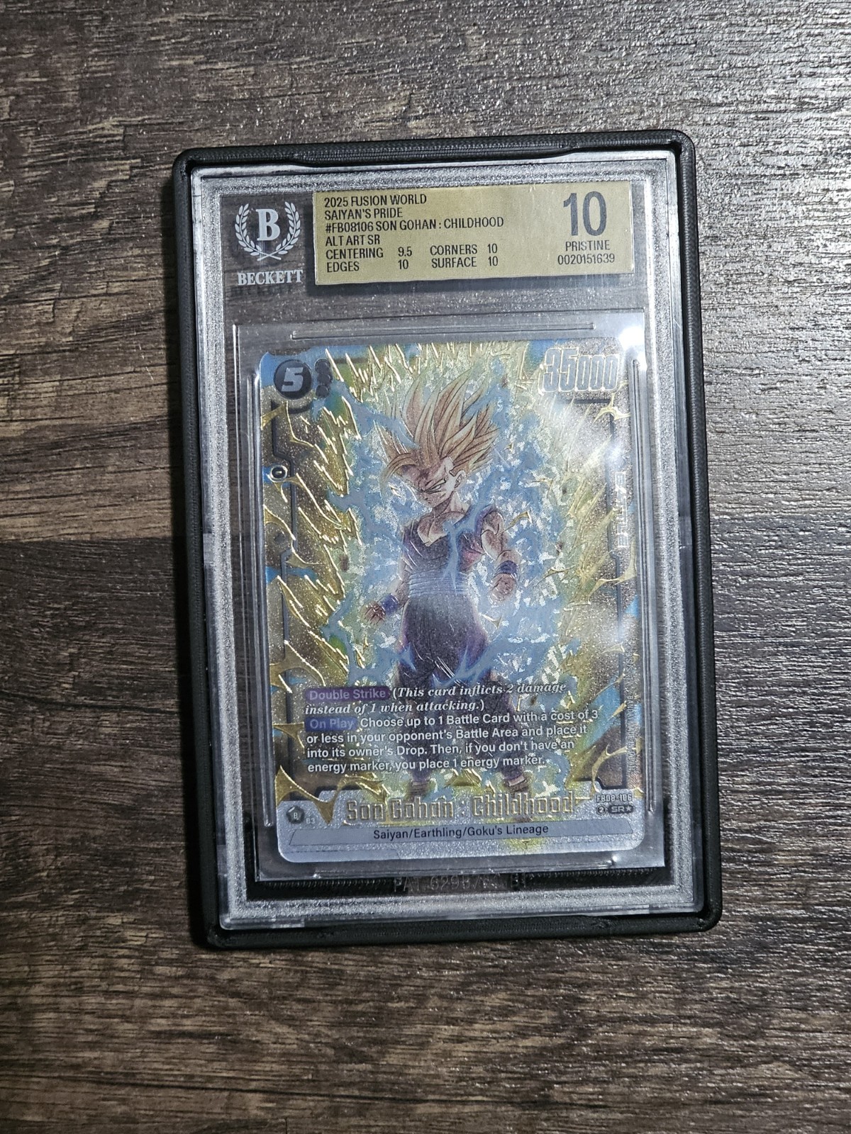 2025 Dragon Ball Fusion World # FB08-106 Son Gohan : Childhood SR Alt Art BGS 10