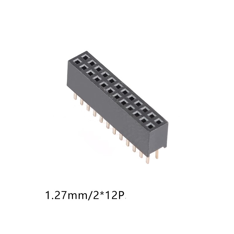 Straight Double Row Female Header 1.27mm Pitch 2/3/4/5/6/7/8-50 Pin Connector
