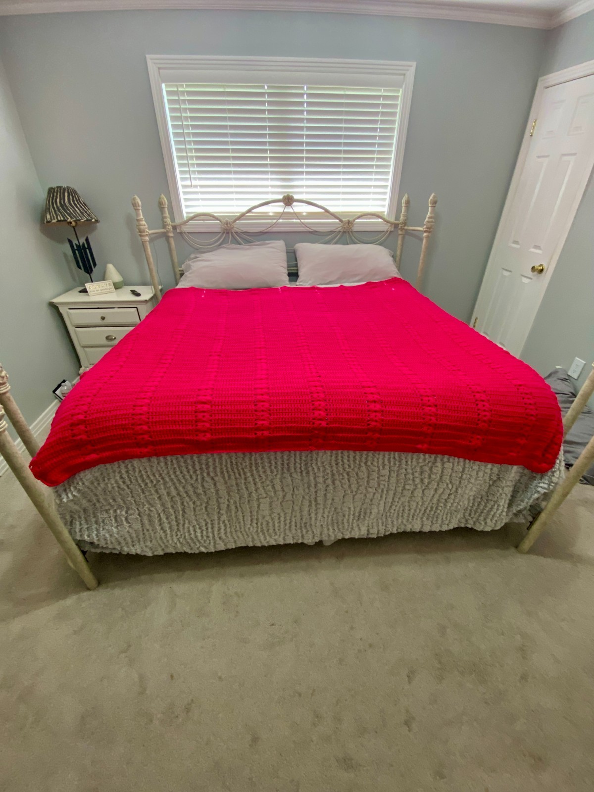 Handmade Crochet 100x113 King Afghan Blanket Pink Oversized Bedspread Coverlet Handmade Crochet 100x113 King Afghan Blanket Pink Oversized Bedspread Coverlet