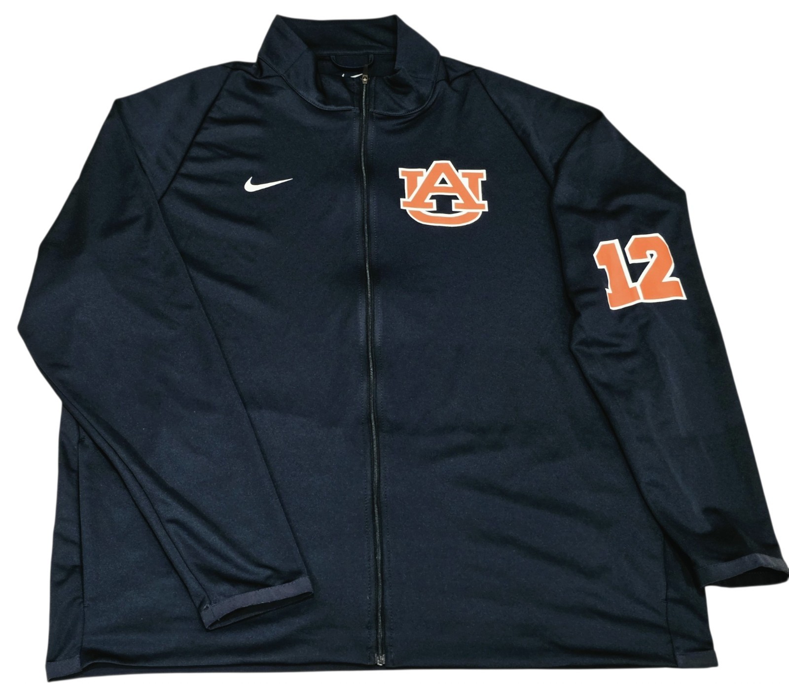 Nike Auburn Tigers Full Zip Jacket Men\'s XL Navy Blue AU Football #12 Dri-FIT