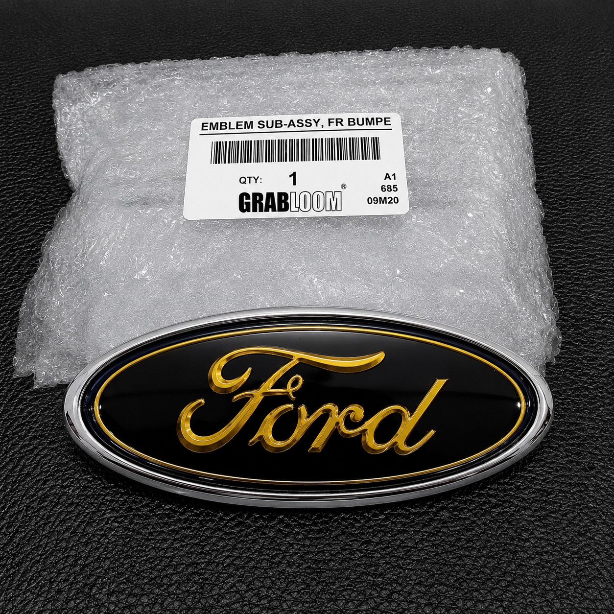 Ford Oval Emblem 4 Inch Badge Black Yellow Front Grille Tailgate Logo
