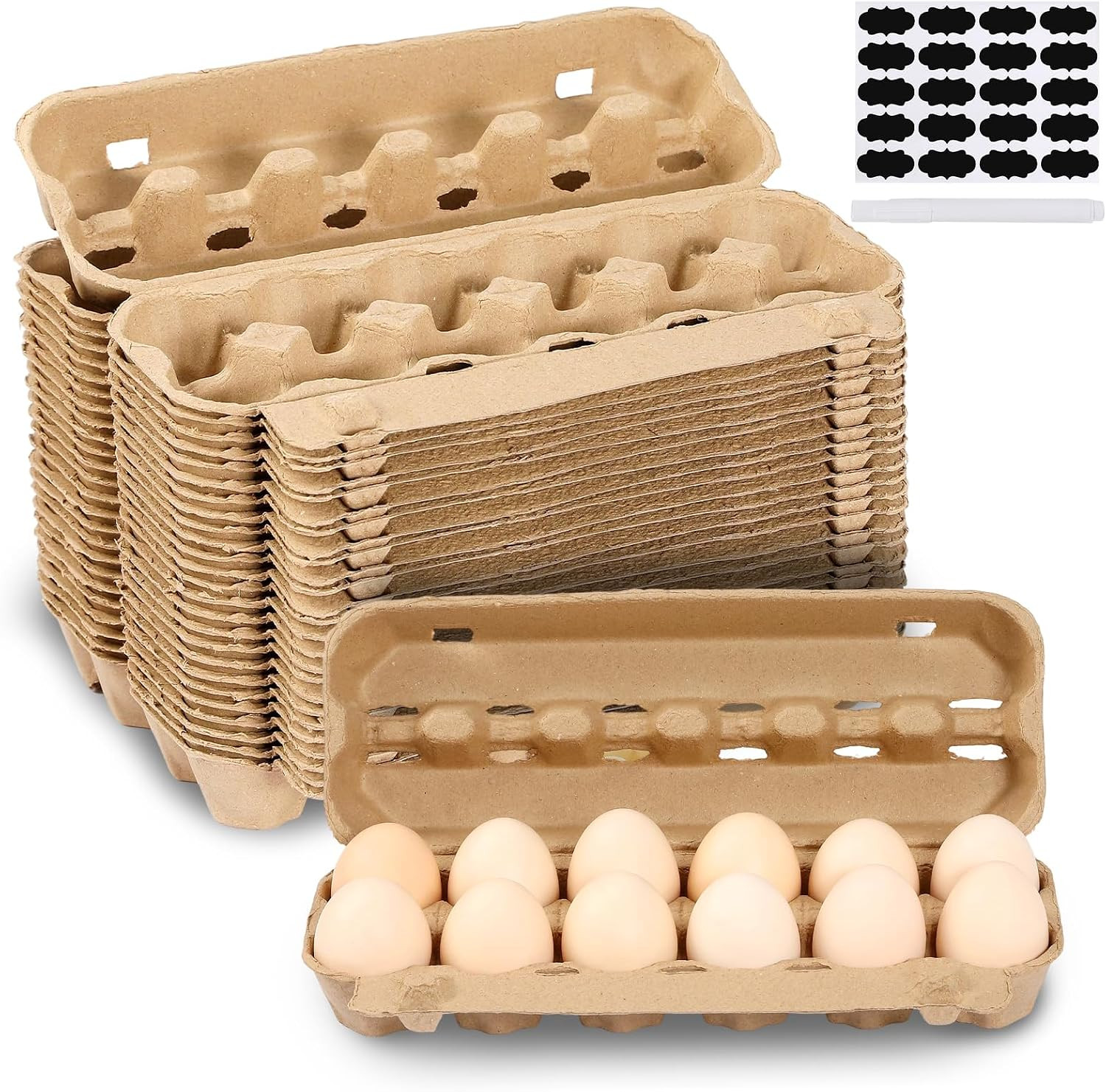 25-Pack Empty Egg Cartons 12 Count,Natural Paper Pulp Egg Cartons Bulk 25-Pack Empty Egg Cartons 12 Count,Natural Paper Pulp Egg Cartons Bulk