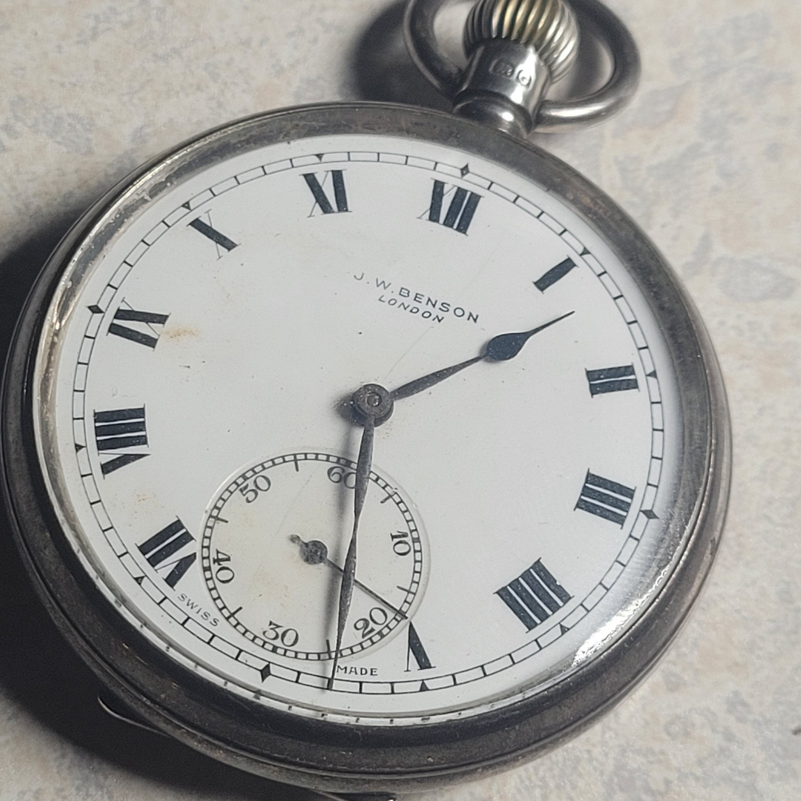 Beautiful Antique J. W. Benson Sterling Silver Pocket Watch Very Reliable Beautiful Antique J. W. Benson Sterling Silver Pocket Watch Very Reliable