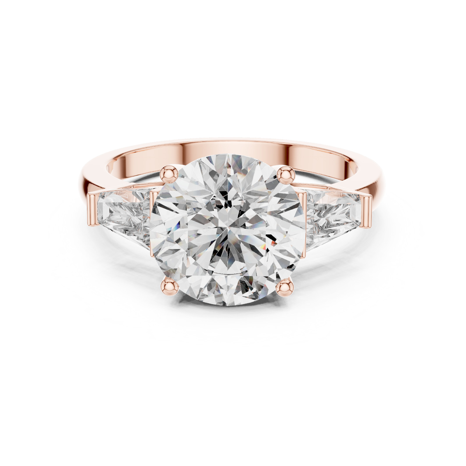4.17 Ct Lab Grown Diamond Round IGI Certified Gift For Her Gold Ring 14K F VVS
