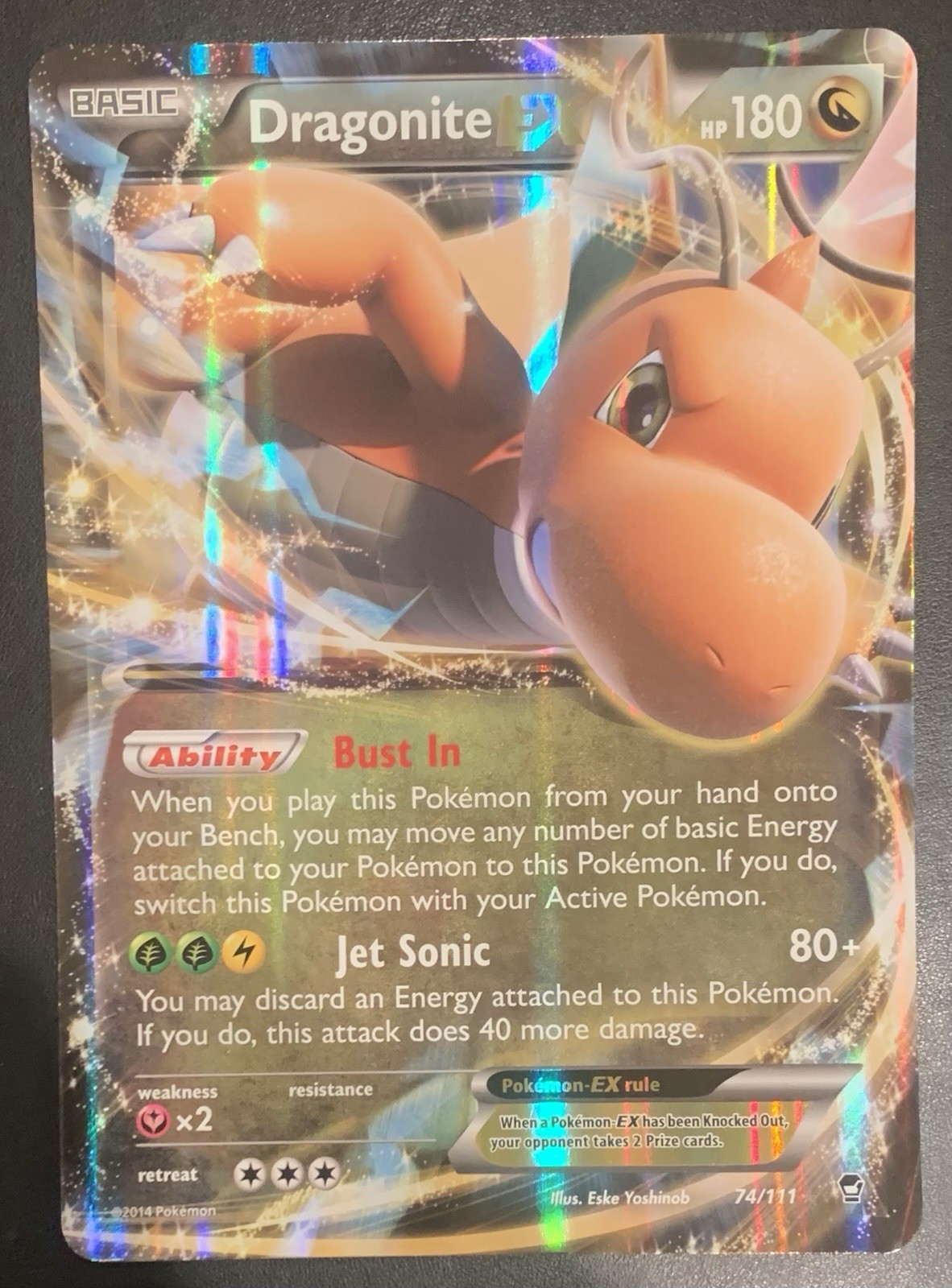 2014 Pokemon XY Furious Fists Dragonite JUMBO Promos EX Holo Rare #74/111 NM