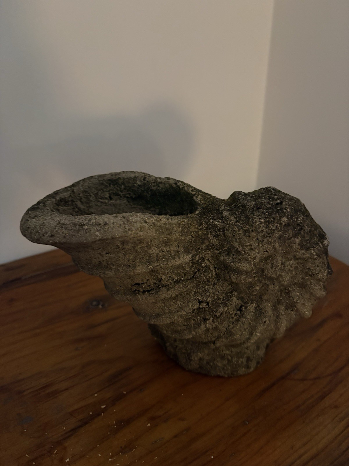 Antique Concrete Shell Planter
