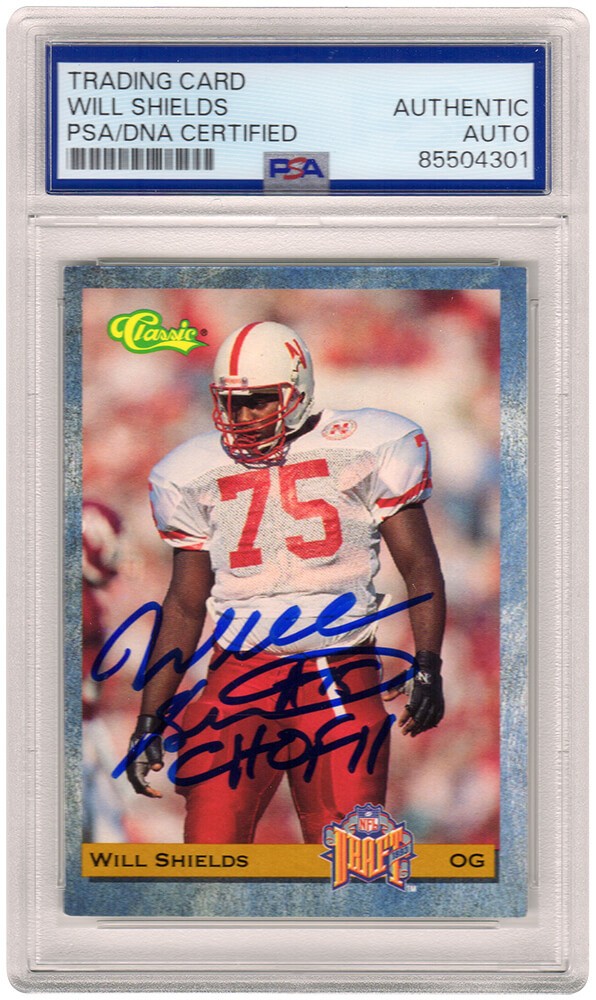 Will Shields Signed 1993 Classic Rookie Card #13 w/CHOF\'11 - (PSA Encapsulated)