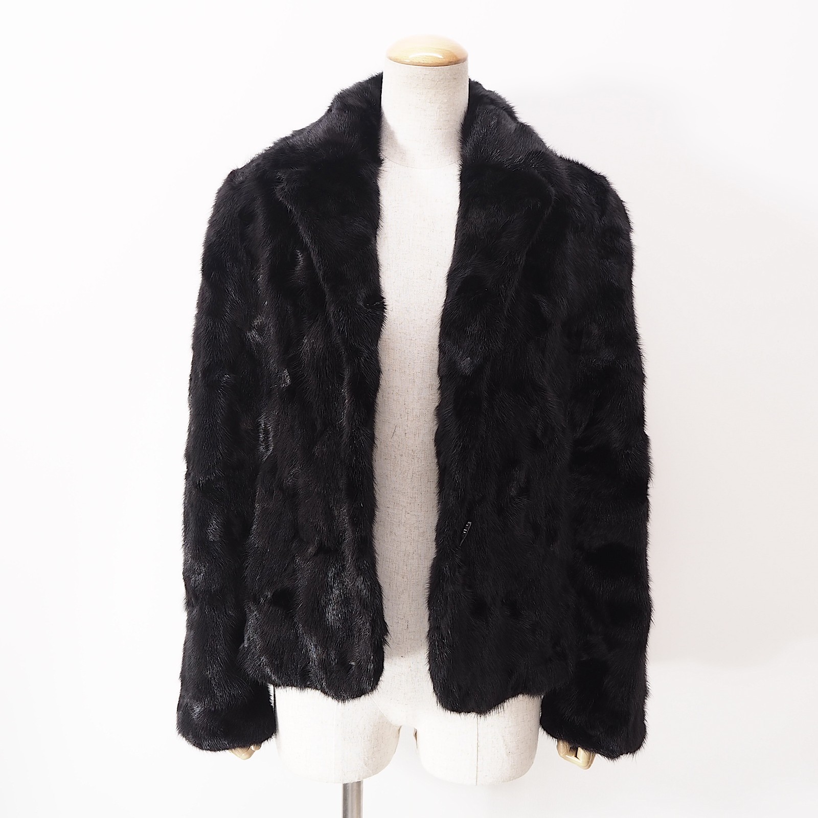 Vintage Real Dark Mink Fur Vison Coat Jacket Women Black Soft XS