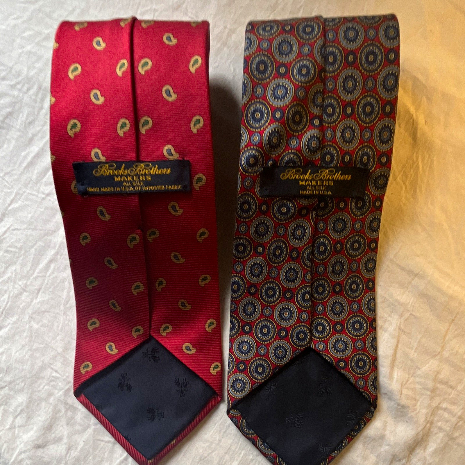 Vintage Brooks Brothers silk ties lot of 2. Classic woven logo
