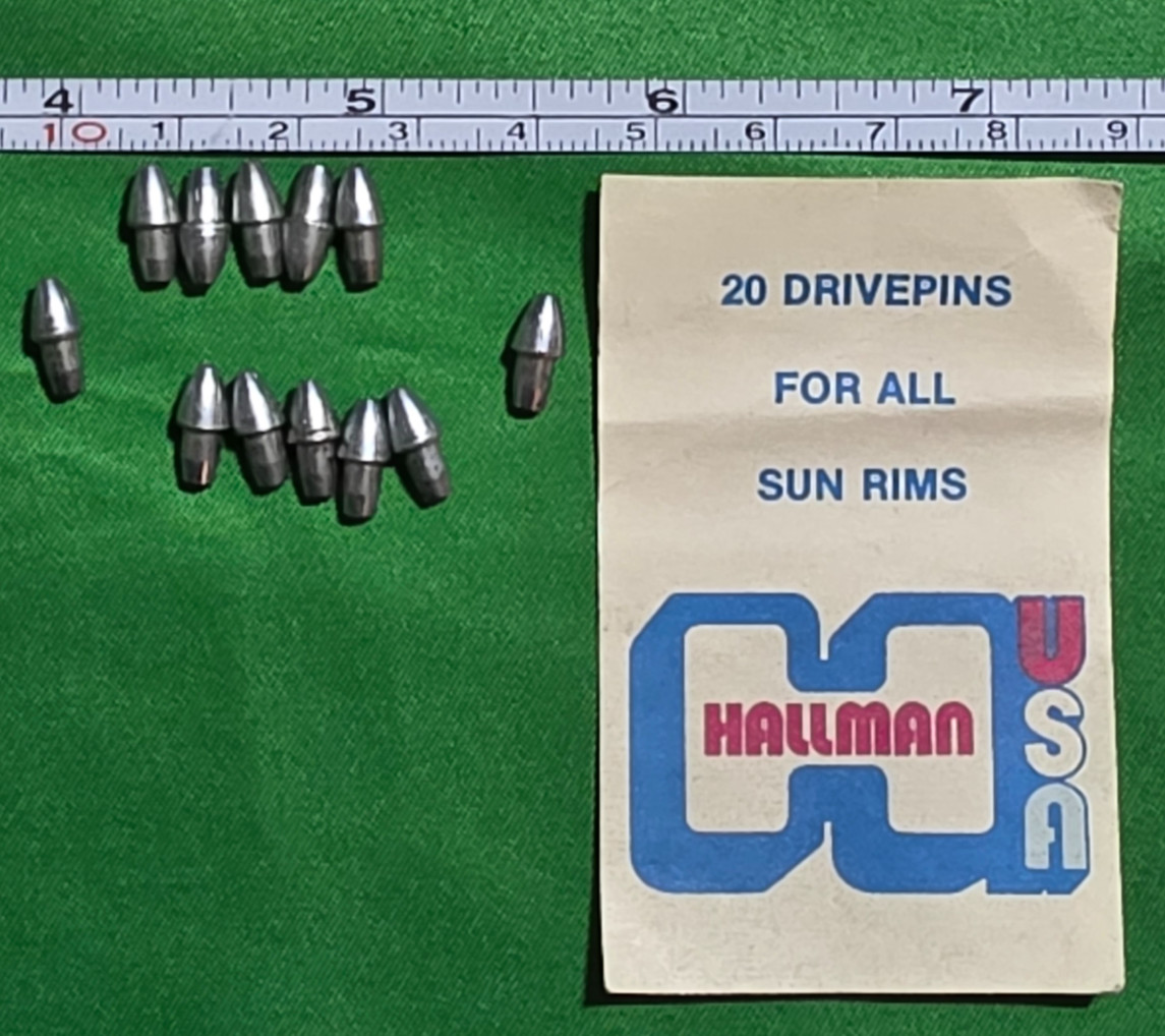 Vintage Sun Rim Drive Pins NOS With Original Package Torsten Hallman Qty 12