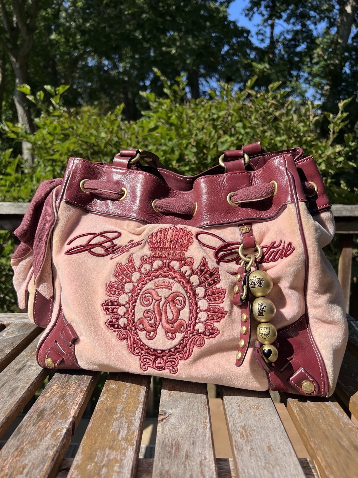 Vintage Y2K Juicy Couture Daydreamer Tote Bag Pink/Burgundy 2000s Vintage Y2K Juicy Couture Daydreamer Tote Bag Pink/Burgundy 2000s