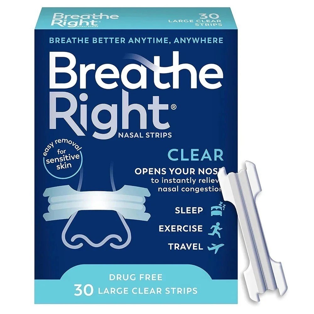 Breathe Right Extra Strength Nasal Strips - 90 ct Clear For Allergies, Snoring
