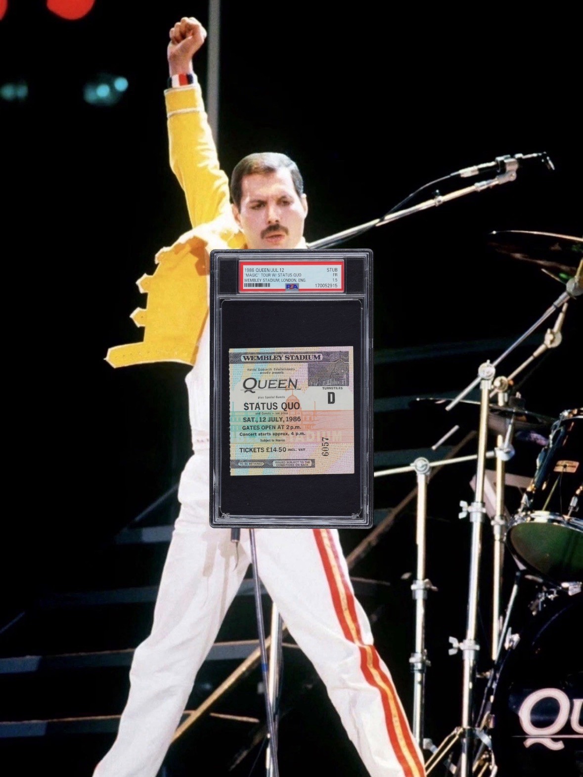 1986 Freddie Mercury Final Concert At Wembley Queen Ticket PSA  INXS The Alarm