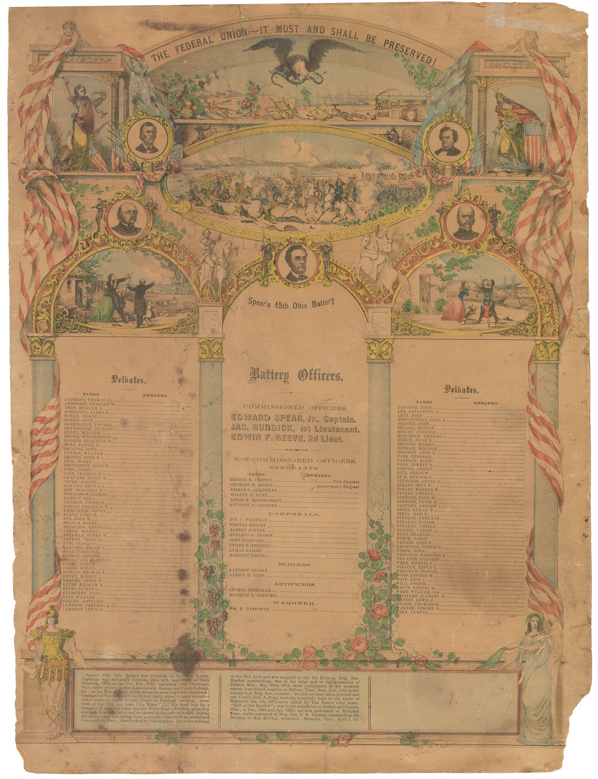 1863 The Federal Union --- It Must Be Preserved | RARE Civil War Broadside