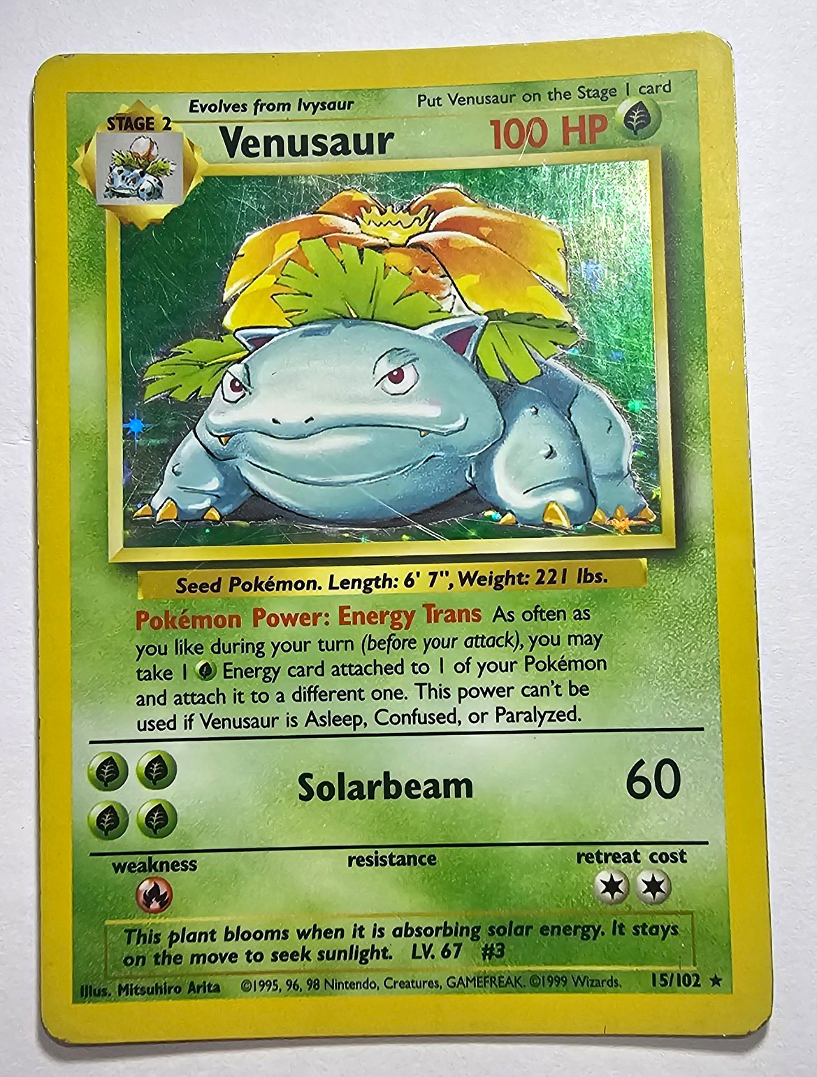 Venusaur 15/102 Base Set Holo Rare 1999