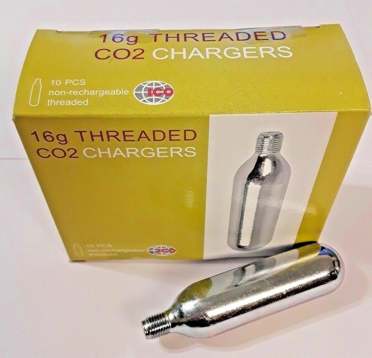 20 CO2 16g threaded cartridg C02 keg charger soda Mr.Fizz refill food svc ICO