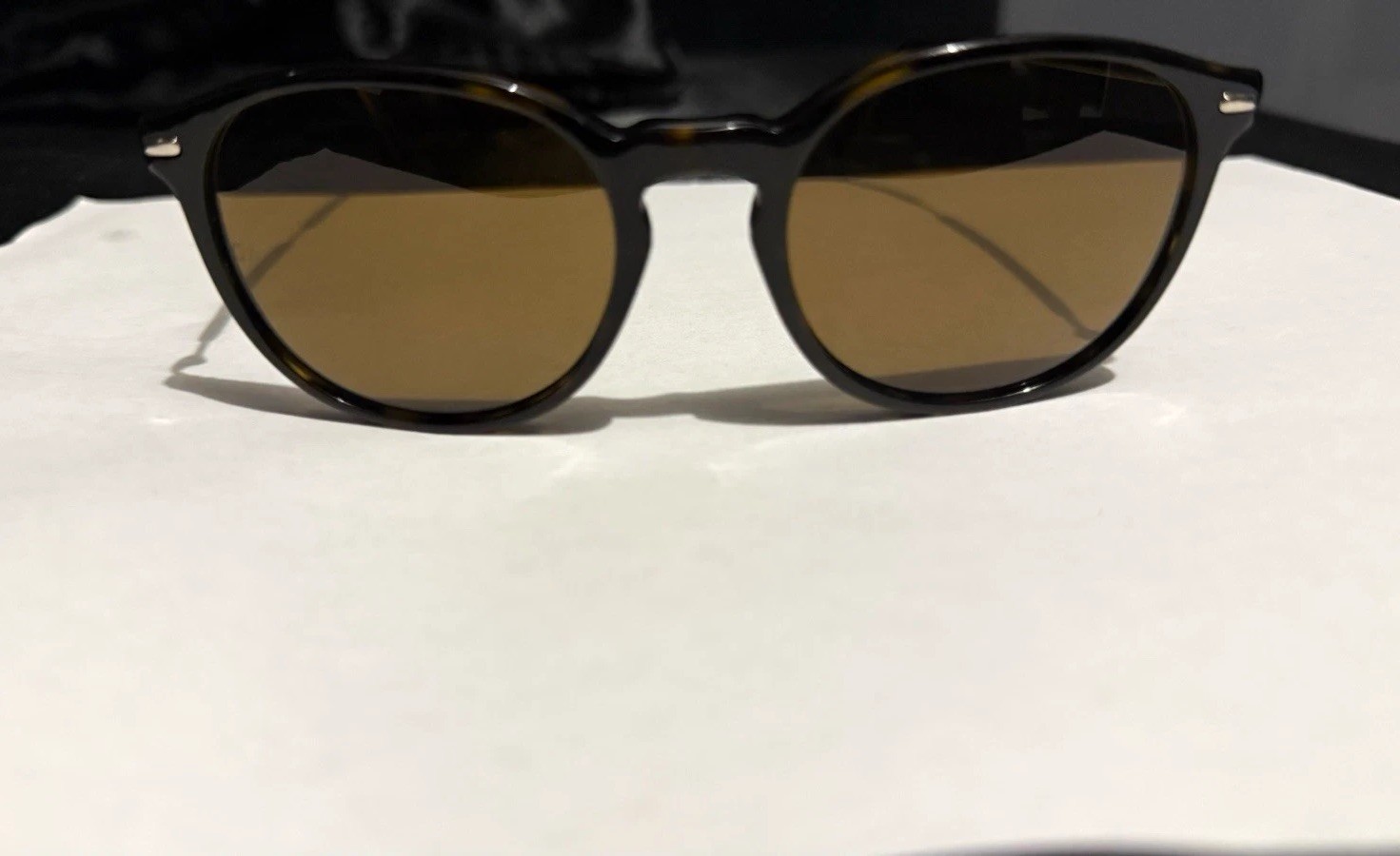 Giorgio Armani Unisex Round Sunglasses Brown Gray Frame Color Giorgio Armani Unisex Round Sunglasses Brown Gray Frame Color