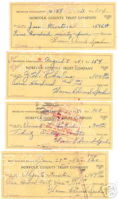 Warren Spahn 1950s Signed Full Check Boston Braves COA Warren Spahn 1950s Signed Full Check Boston Braves COA