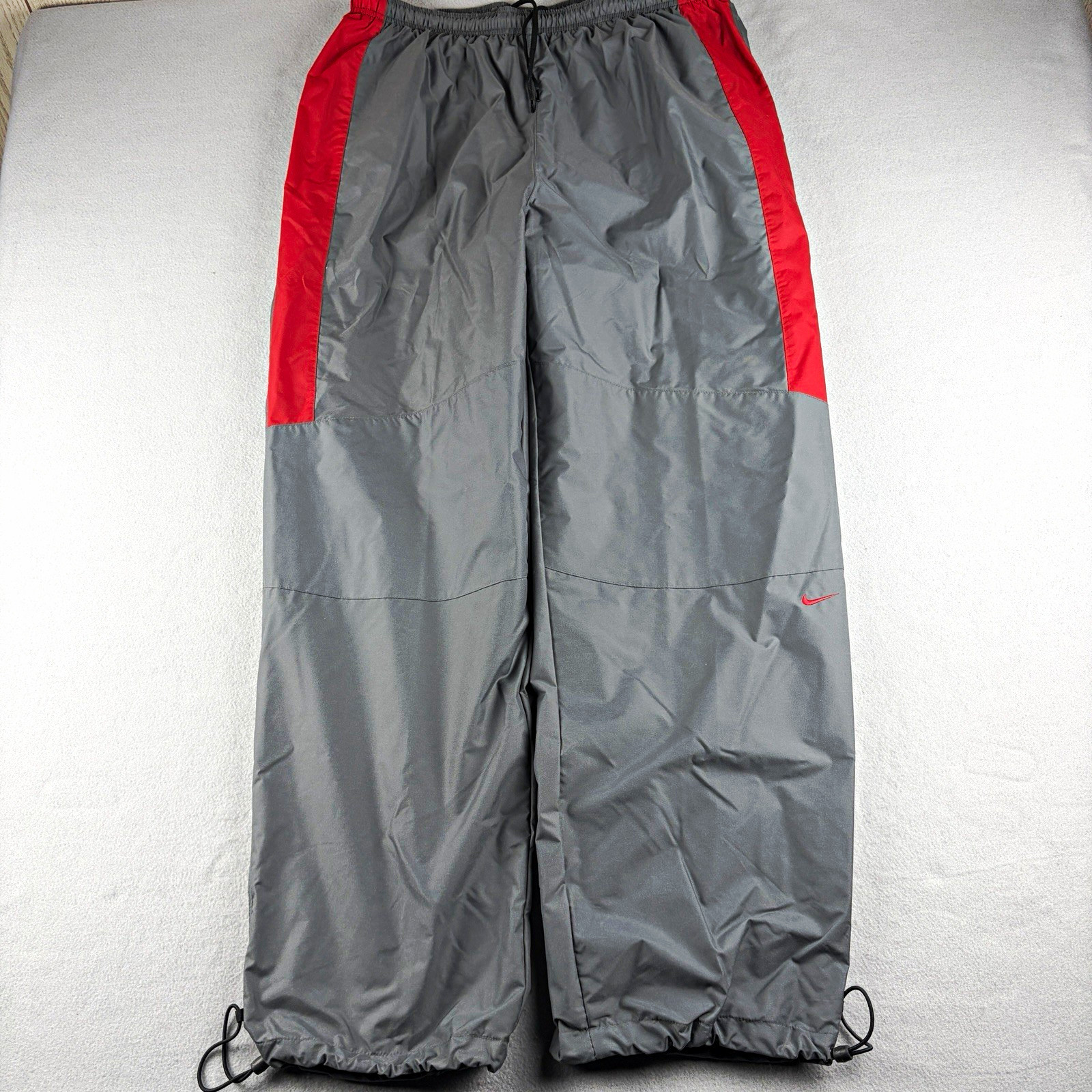 Nike Vintage 2001 Windbreaker Track Pants Gray Red Mesh Lined Y2K Men’s XL