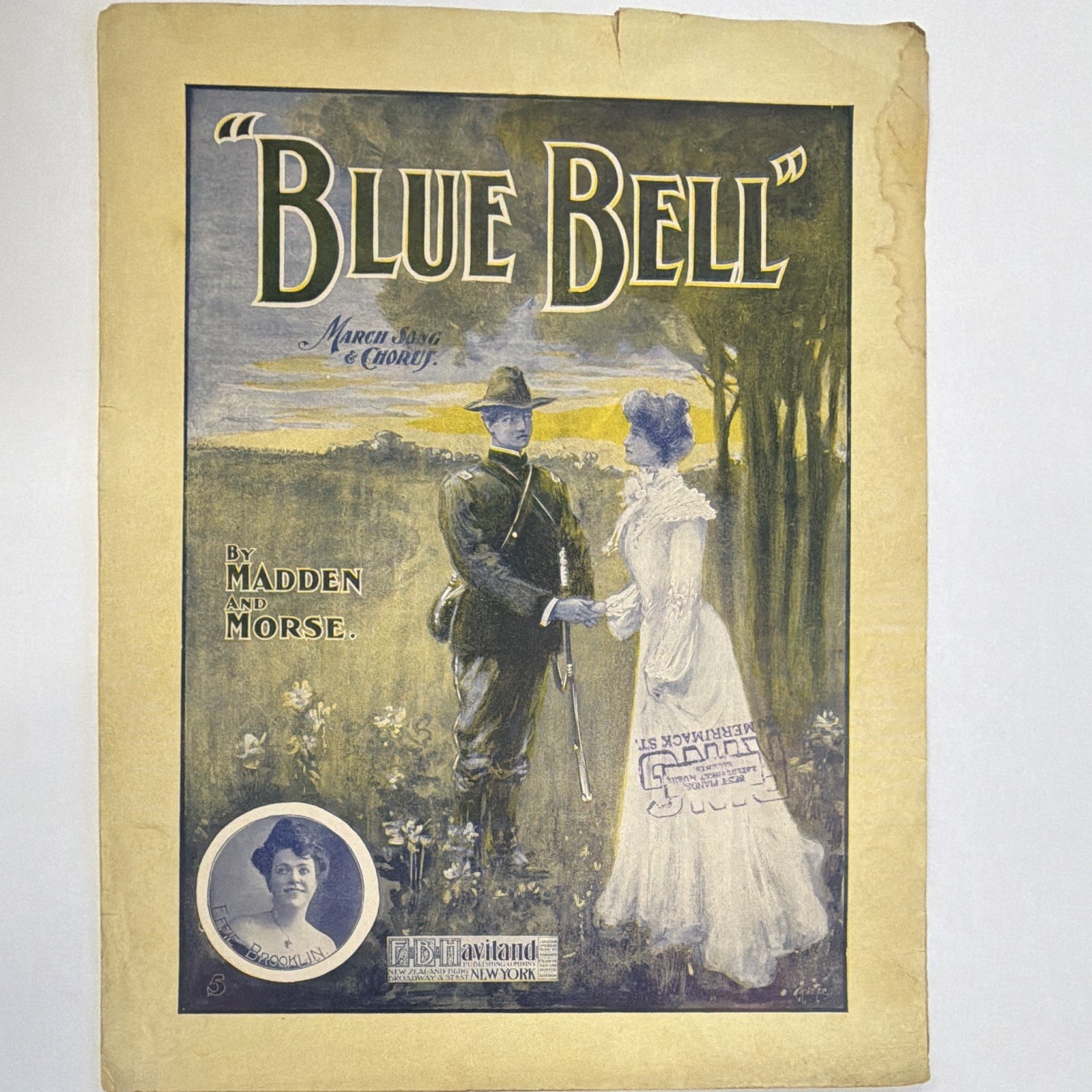 F. B. Haviland Publishing Co. Blue Bell March Song Sheet Music Piano/Voice Choir