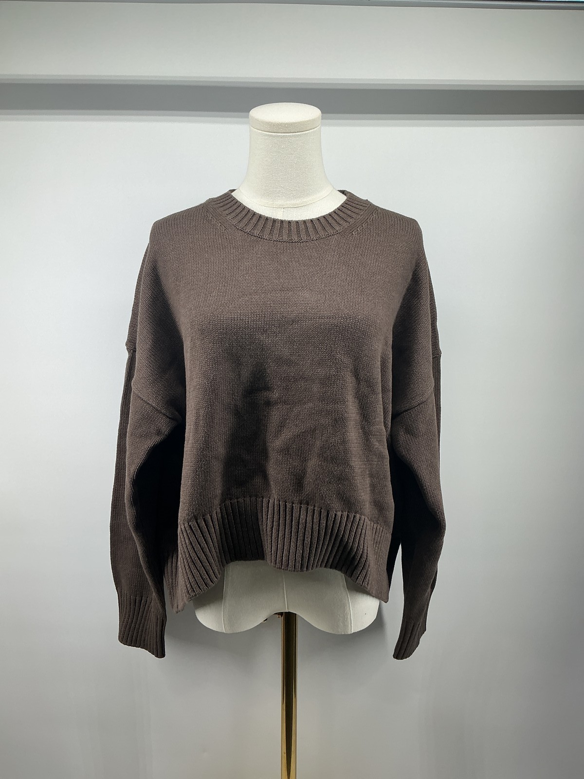 Quince Womens 100% Organic Cotton Boyfriend Crew Sweater